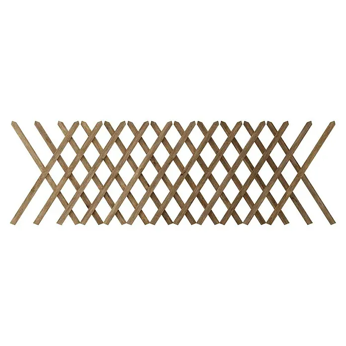 T & J Jägerzaun - 250 x 80 cm, Holz - Brauner Holz-Scherenzaun als Gartendekoration oder Beetbegrenzung. Flexibles, rustikales Design für den Außenbereich.