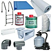 myPool Rechteckbeckenset Premium (600 x 300 x 150 cm, 26.000 l, Farbe Innenfolie: Grau)