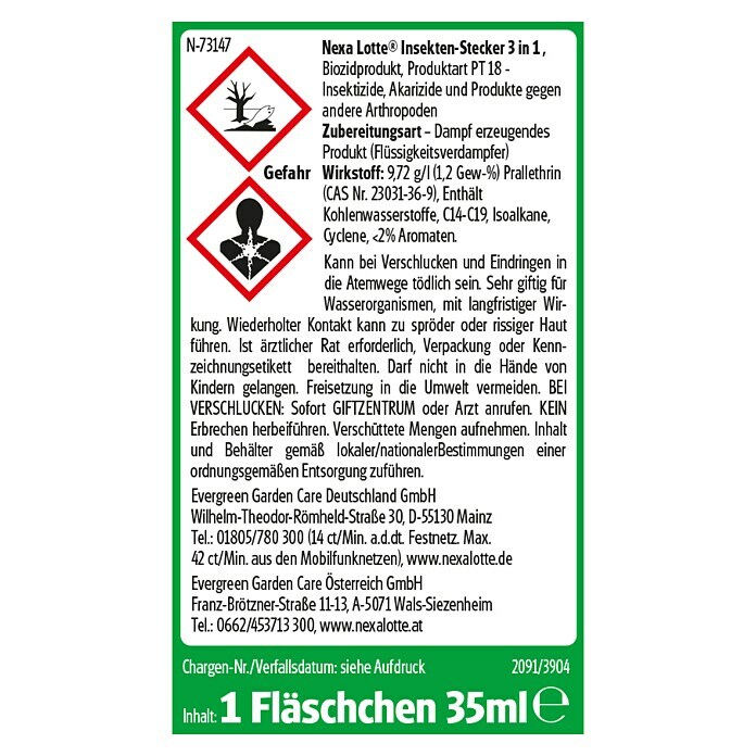 Nexa Lotte Insektenschutz 3 in 1 Nachfüllpackung35 ml Back View