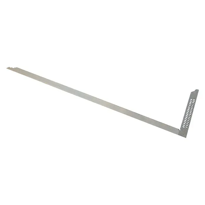 Zimmermannswinkel - 800 mm, Anreißlöcher - Ein silberner Winkel mit Löchern an einem Ende, ein präzises Werkzeug zum Messen und Markieren.