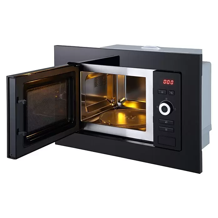 Respekta Einbau-Mikrowelle Jana - Max. Leistung: 800 W, 20 l, Schwarz - Diagonale Ansicht