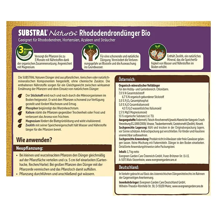 Substral Naturen Rhododendrondnger - 1,7 kg, Passend fr: 34 Pflanzen  online kaufen bei BAUHAUS
