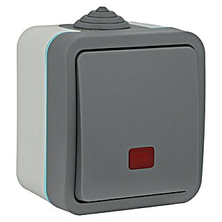 Voltomat Blueline Nadžbukni prekidač sa indikatorom (Sive boje, Nadžbukno, IP54)