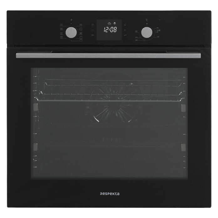 Respekta Einbauherd Ned AB700-33Anzahl Beheizungsarten: 8 Stk., Volumen Backofen: 80 l, Schwarz Front View