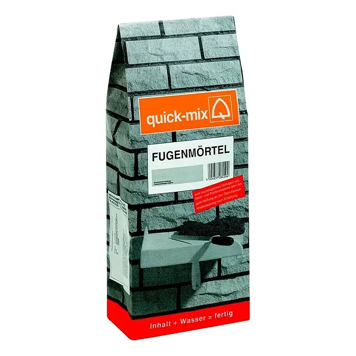 Quick-Mix Fugenmörtel FM - Anthrazit, 10 kg - Produktbild von Quick-Mix Fugenmörtel, einer gebrauchsfertigen Fugenmasse für Stein- und Plattenmaterial, die frostbeständig ist.