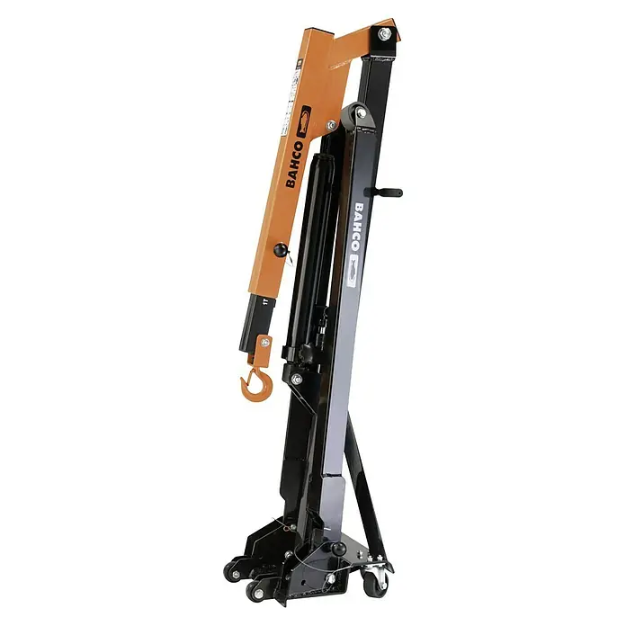 Bahco Werkstattkran Klappbar BH6FC - Traglast: 1.000 kg - Nahaufnahme eines Bahco Werkstattkrans, ideal für schwere Lasten. Robuste Konstruktion und einfache Handhabung zeichnen diesen Kran aus.