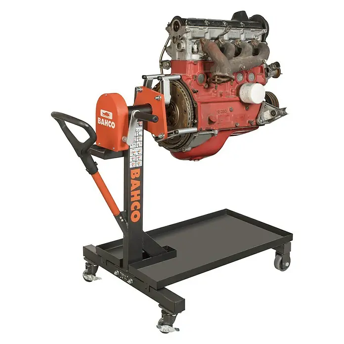 Bahco Motorständer BH8AC2 - Traglast: 500 kg - Bahco Motorständer mit einem robusten Motorblock, ideal für Reparaturen und Wartungsarbeiten in der Werkstatt.