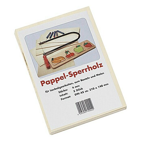Sperrholz (Pappel, A5, 210 x 148 x 4 mm, 5 Stk.)