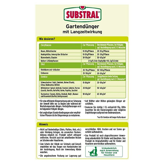 Substral Gartendünger mit Langzeitwirkung (2,5 kg) | BAUHAUS