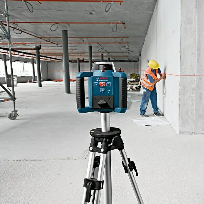 Bosch Professional Rotationslaser GRL 300 HV - Arbeitsbereich: Ø 60 m (ohne Empfänger), 10 -tlg. - Bosch GRL 300 HV Professional Rotationslaser mit Stativ für präzise Nivellierung auf Baustellen. Ideal für den professionellen Einsatz.