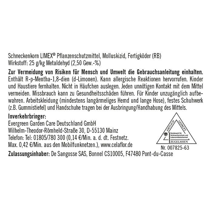 Substral Schneckenkorn Limex250 g Back View