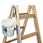 Escalera de peldaños dobles (Altura de trabajo: 3 m, 2 x 6 escalones, Madera)