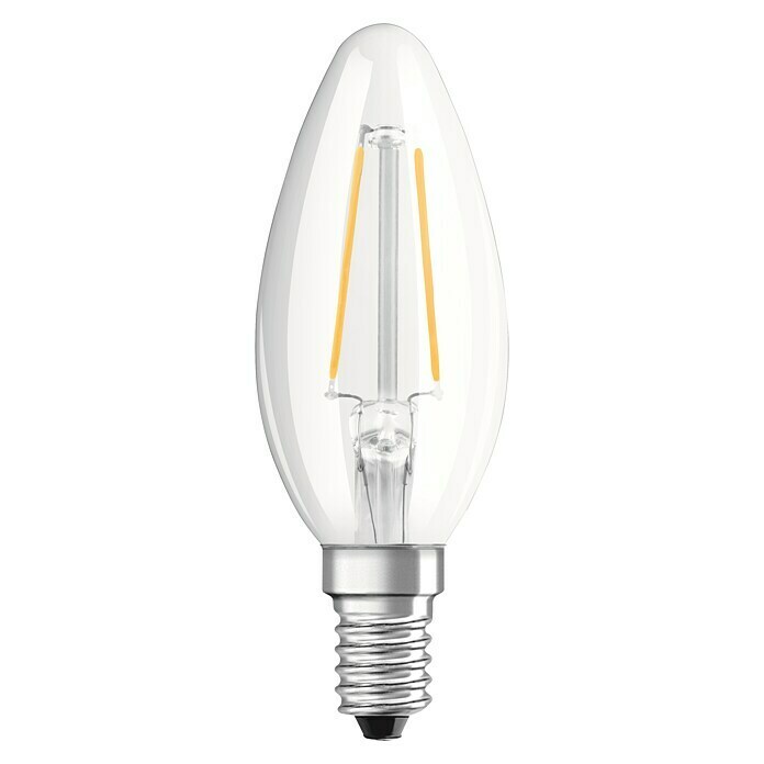 Voltolux Bombilla LED Con forma de vela y filamento (2,1 W, Blanco cálido, E14)