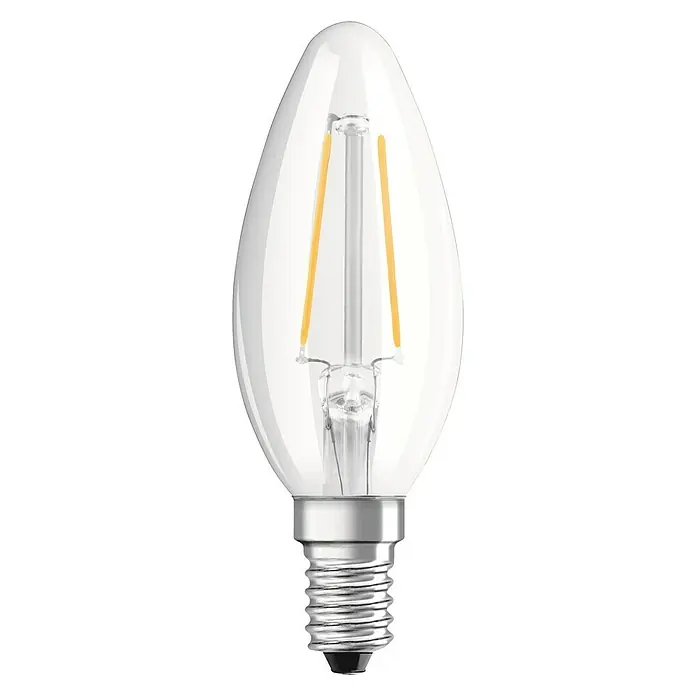 Voltolux LED-Lampe Kerzeform E14 klar - E14, Nicht Dimmbar, Warmweiß, 250 lm, 2 W, Kerze - Energiesparende LED-Filamentlampe in Tropfenform mit klarem Glas für stimmungsvolle Beleuchtung im Innenbereich.