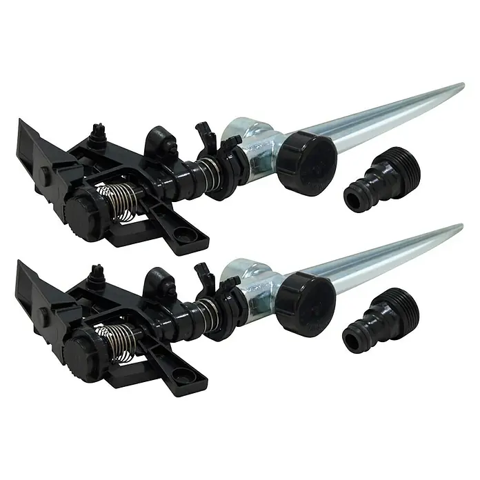Orbit Aspersor de impacto - ½″, 2 ud. - Dos juegos de aspersores de césped con estaca de tierra y conector. Perfecto para regar céspedes y jardines con este práctico juego.