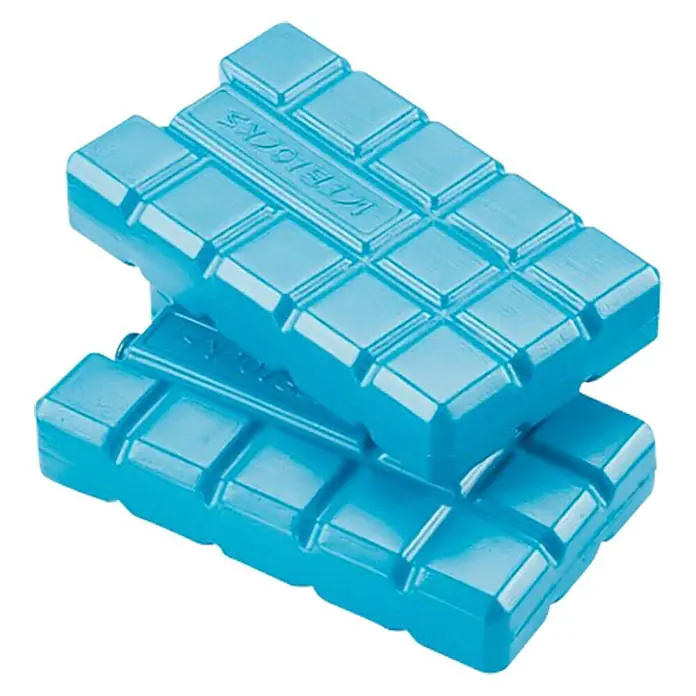Acumulador de frío - 2 ud. - Dos bloques de hielo azules apilados con diseño de cámaras, ideales para neveras portátiles y mantener el contenido frío.