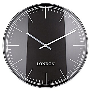 Reloj de pared Minimalista (Negro/Plateado, 50 x 50 cm)