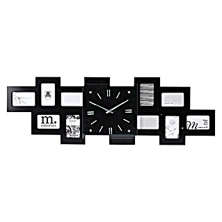Reloj de pared y portaretratos (Negro, 80 x 26 cm)