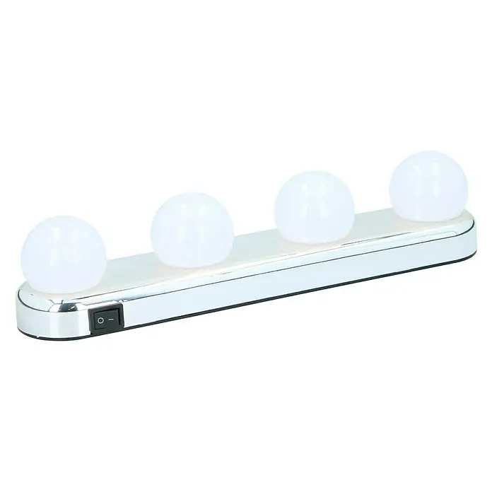 Luz LED frontal Espejo - L x An x Al: 6 x 7 x 31 cm - Luz brillante para espejo de tocador con cuatro bombillas LED para una aplicación óptima de maquillaje. Perfecto para uso diario.