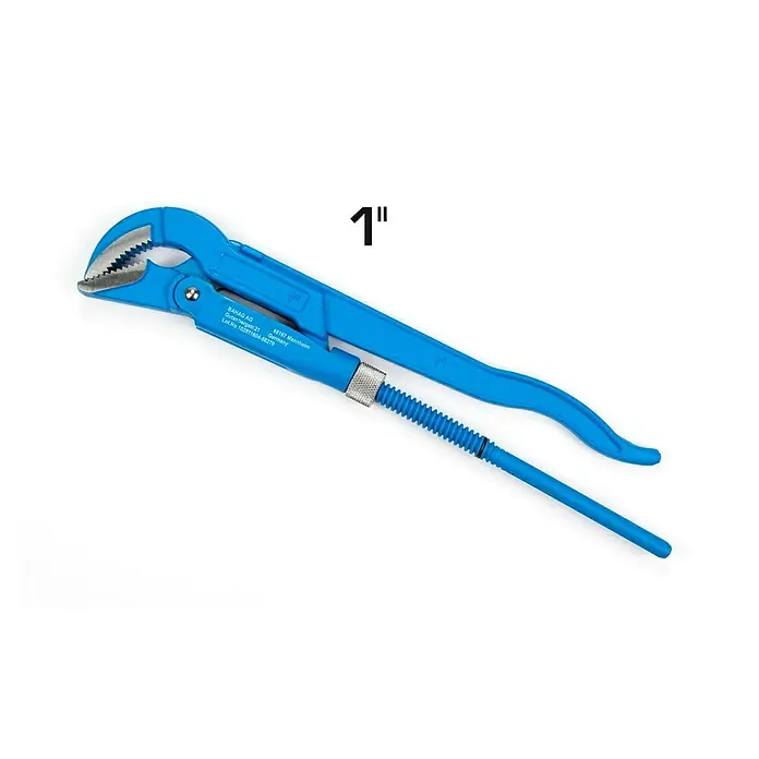 Alpha Tools Wasserpumpenzange - 3 -tlg., Stahl - Verstellbarer Rohrschlüssel in hellblau, ideal für Arbeiten an Sanitäranlagen. Die gezahnten Backen greifen fest und sicher.