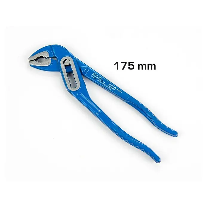 Alpha Tools Wasserpumpenzange - 3 -tlg. - Blau lackierte Wasserpumpenzange mit verstellbarem Gelenk und gezahnten Greifbacken, ideal für Sanitärinstallationen.