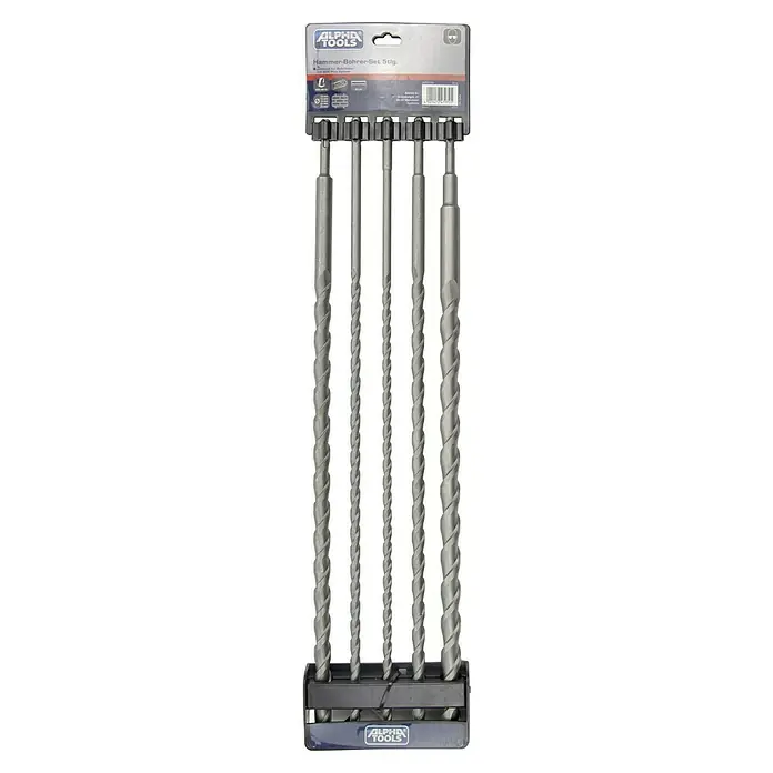 Alpha Tools Beton- & Steinbohrer - 5 -tlg. - Hammerbohrer-Set von Alpha Tools, ideal für Betonarbeiten. Das Set enthält fünf Bohrer in verschiedenen Größen für vielseitige Anwendungen.