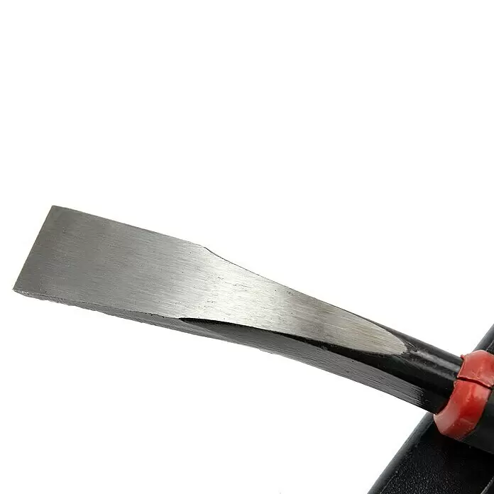 Wisent Nageleisen-Set - 3 -tlg., Spezialstahl - Scharfe Metall-Stechbeitelklinge mit schwarzem Griff und rotem Detail.