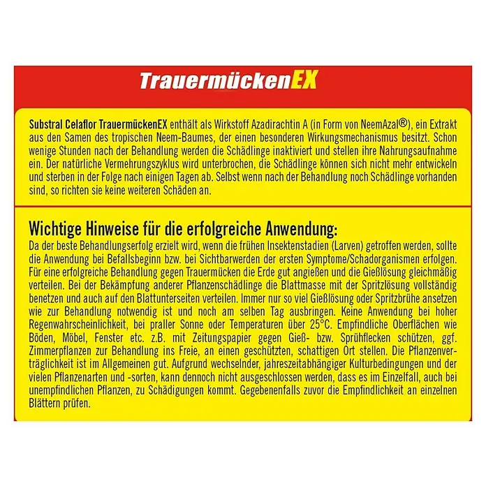 Substral Celaflor Schädlingsfrei Trauermücken EX - 4 Stk., 7,5 g - Informationen zu Substral Celaflor TrauermückenEX, einem Produkt zur Bekämpfung von Trauermücken bei Zimmerpflanzen.
