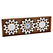 Reloj de pared con espejos (Diámetro: 25 cm, 25 x 25 cm, Dorado, Flores) | BAUHAUS