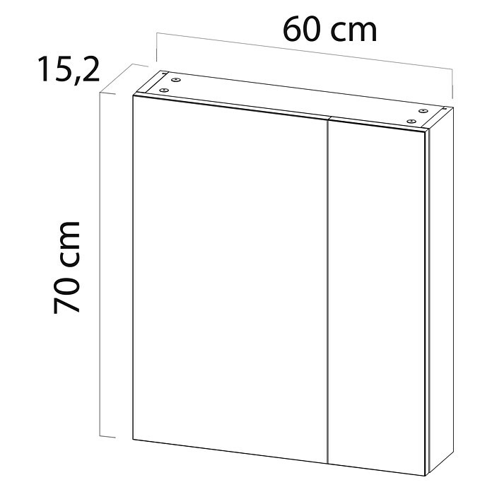 Tiger S-Line Spiegelkast (b x h: 60 x 70 cm, Zonder verlichting) | BAUHAUS
