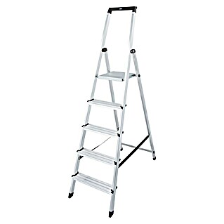 Krause Monto Stufenstehleiter Solidy (Arbeitshöhe: 3,05 m, 5 Stk., Aluminium, Eimerhaken)