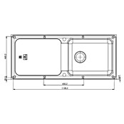 Carea Fregadero encastrable (118 x 50 cm, CAREAlith®, Blanco)