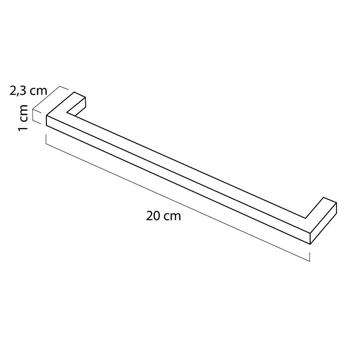 Tiger S-Line Meubelgreep (l x b x h: 32 x 200 x 10 mm, Metaal, Geborsteld RVS) | BAUHAUS