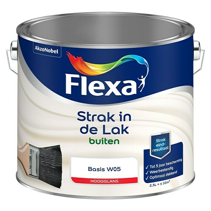 Flexa Strak in de Lak Lak (Mengkleur basis, 2,5 l, Hoogglans) | BAUHAUS