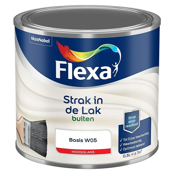 Flexa Strak in de Lak Lak buiten (Mengkleur basis, 500 ml, Hoogglans) | BAUHAUS
