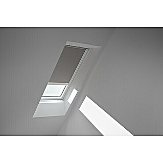 Velux Dachfensterrollo Solar DSL CK02 0705SWL (Farbe: Grau - 0705SWL, Farbe Schiene: Weiß, Solarbetrieben)