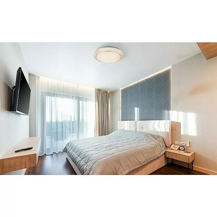 Lavida LED-Deckenleuchte rund Fondi - 40 W, Ø x H: 51 x 12 cm, Weiß - Stimmungsaufnahme