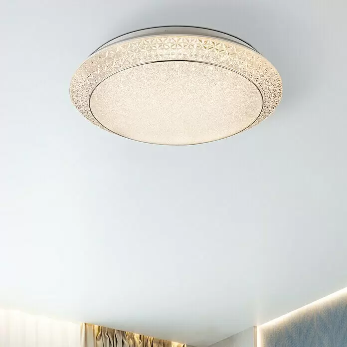 Lavida LED-Deckenleuchte rund Fondi - 40 W, Ø x H: 51 x 12 cm, Weiß - Bildausschnitt