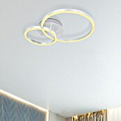 Globo LED-Deckenleuchte REGGY (18 W, L x B x H: 42 x 30 x 7,5 cm, Silber, Warmweiß, 1 Stk.) | BAUHAUS