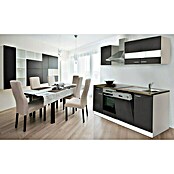 Respekta Composición de cocina (Ancho: 220 cm, Con dispositivos eléctricos, Gris)