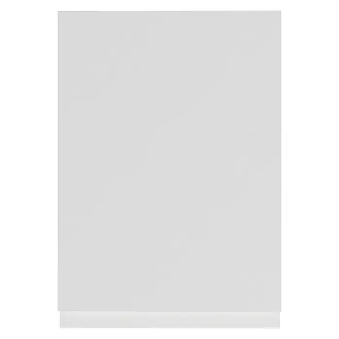Top Jota Puerta para mueble de cocina alto abatible - 59,7 x 34,8 cm, Blanco mate - Una representación minimalista de un armario o cómoda blanca, destacando su elegancia limpia y sencilla.