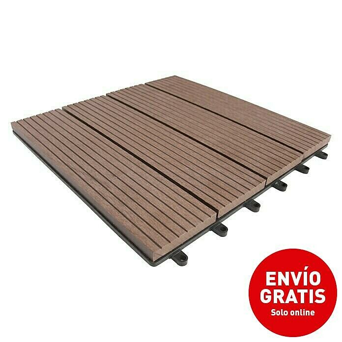 Loseta de WPC con sistema click (Marrón, An x L: 30 x 30 cm, 1 ud.)