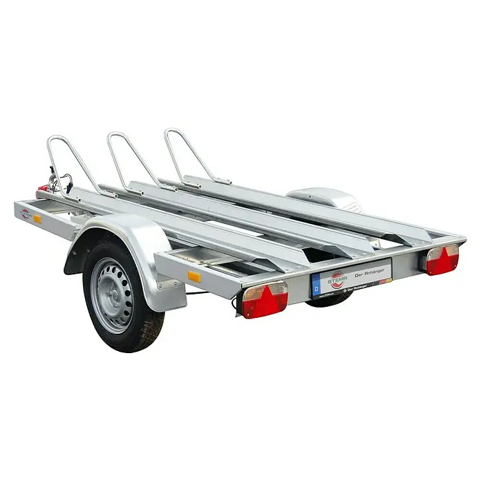 Stema Motorradanhänger MT 750 BS3 - Nutzlast: 583 kg, Einachser, Geeignet für: Bis zu 3 Motorräder, Ungebremst - Dieser Fahrradanhänger STEMA ist ideal für den sicheren Transport von Fahrrädern. Er bietet Platz für bis zu drei Fahrräder.