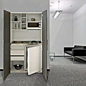 Respekta Cocina en armario (104 cm, Con placa de dos fuegos, Gris)