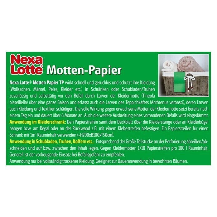 Nexa Lotte Mottenschutz Papier2 x 4 ml Back View