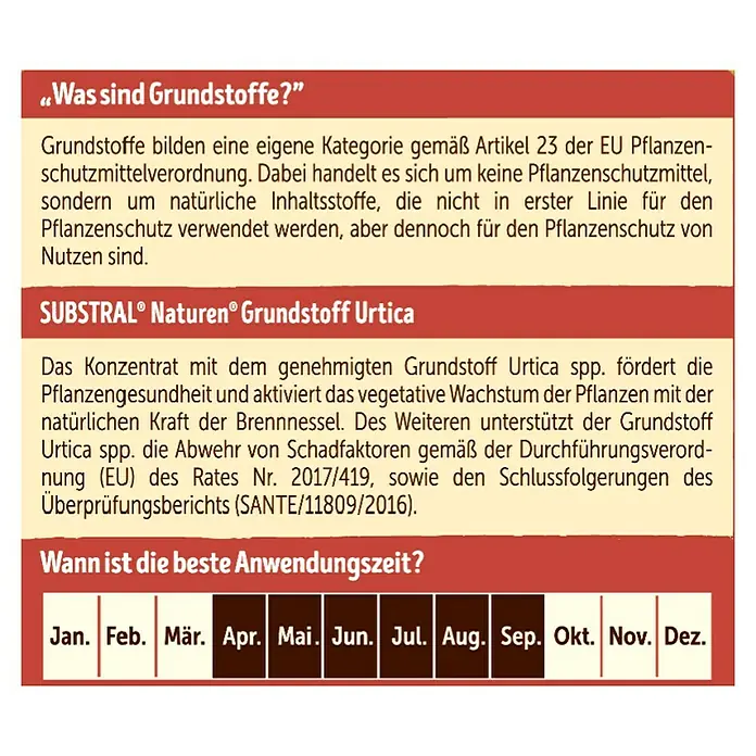 Substral Naturen Grundstoff Urtica - 1 l - Informationstext zu Substral Naturen Grundstoff Urtica, einem Pflanzenstärkungsmittel mit Anwendungshinweisen.