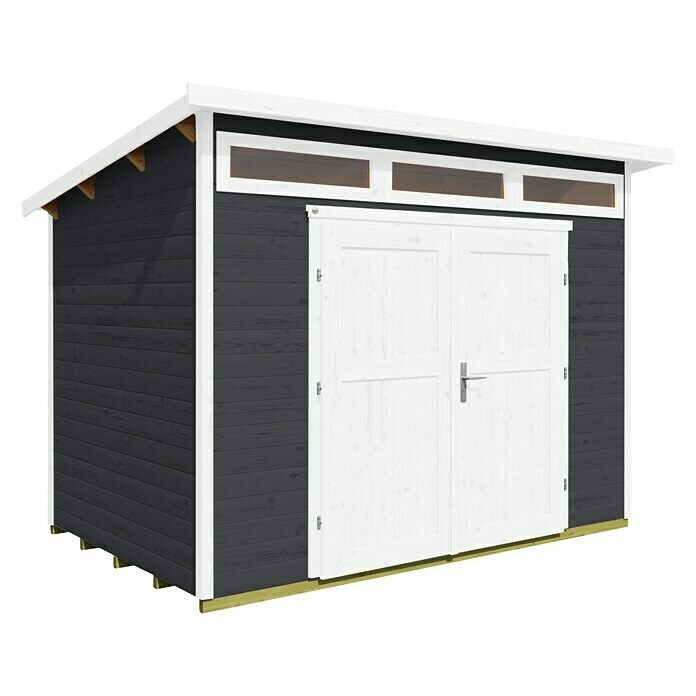 Weka Gartenhaus 264 Gr. 3 (Außenmaß inkl. Dachüberstand (B x T): 330 x 249 cm, Holz, Anthrazit) | BAUHAUS