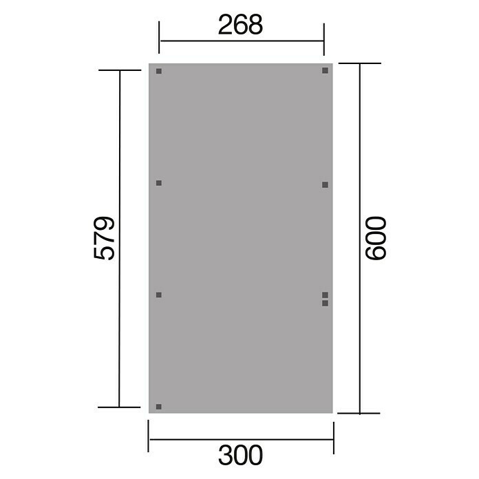 Weka Carport 606 A (Außenmaß inkl. Dachüberstand (B x T): 3 x 6 m, Einzelcarport, Kesseldruckimprägniert) | BAUHAUS