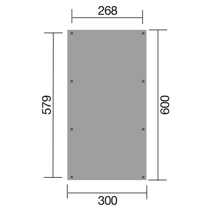 Weka Carport 606 (Außenmaß inkl. Dachüberstand (B x T): 3 x 6 m, Einzelcarport, Kesseldruckimprägniert) | BAUHAUS