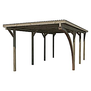 Weka Carport 606 A (Außenmaß inkl. Dachüberstand (B x T): 3 x 6 m, Einzelcarport, Kesseldruckimprägniert)